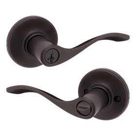  Kwikset Balboa front-entry lever with lock for secure entry.