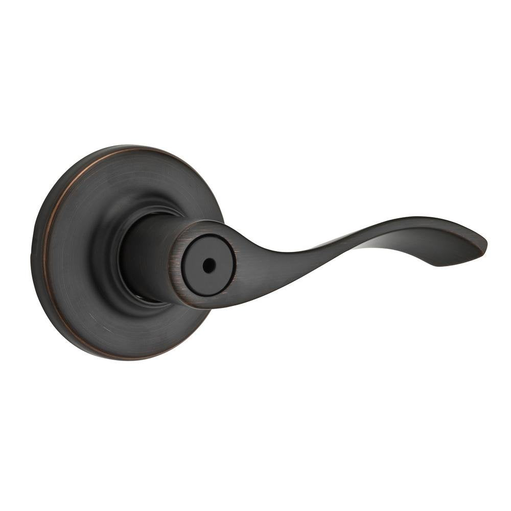 Kwikset Balboa interior privacy lever in bronze finish for bedrooms and bathrooms