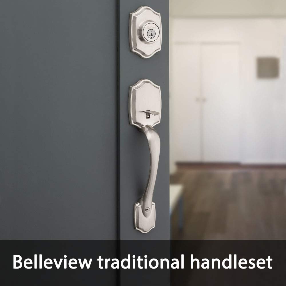 Kwikset Belleview interior knob with traditional design for entryways