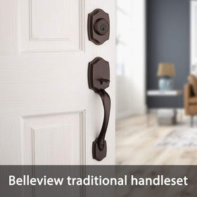 Kwikset Belleview interior turn piece showing manual locking control