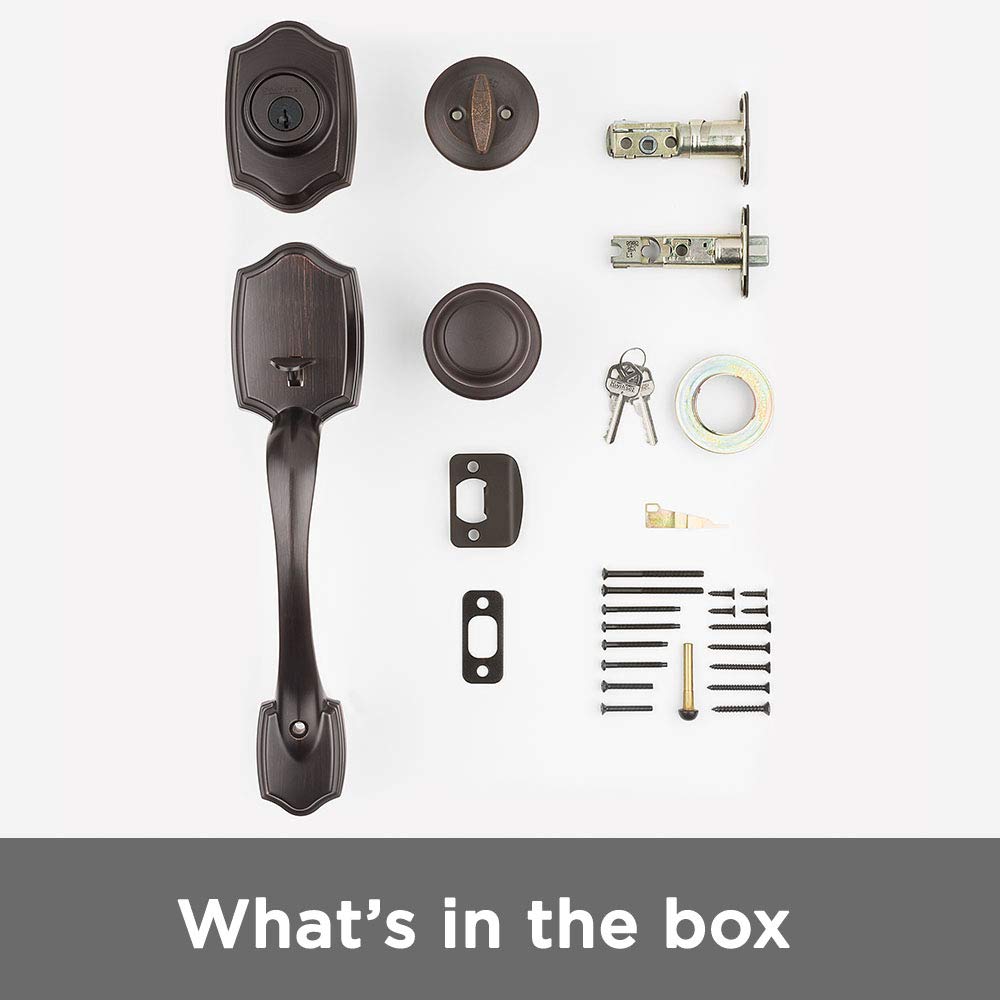 Kwikset Belleview strike plate included with installation hardware