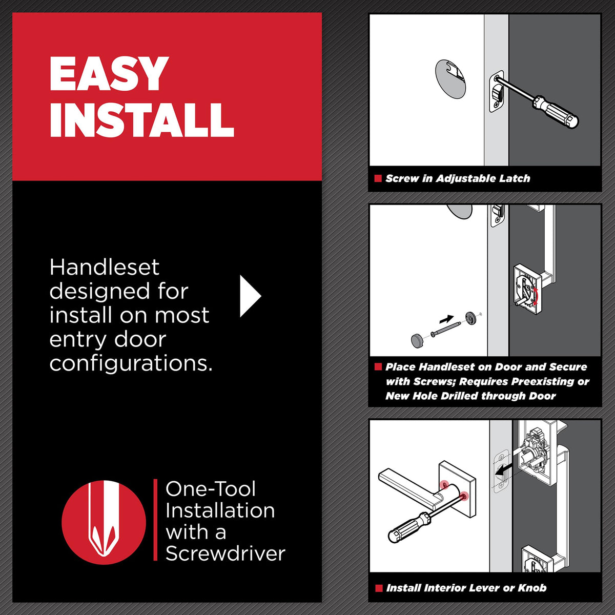 Kwikset Brentford easy DIY installation with screwdriver.