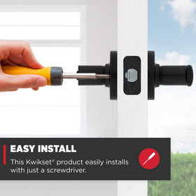 Kwikset Breton matte black lever offers bold aesthetics and dependable keyed security
