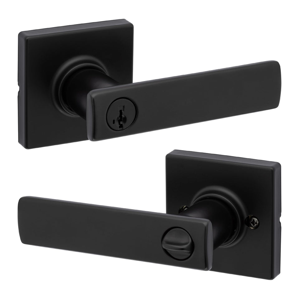 Kwikset Breton polished chrome entry handle enhances curb appeal and secure entry