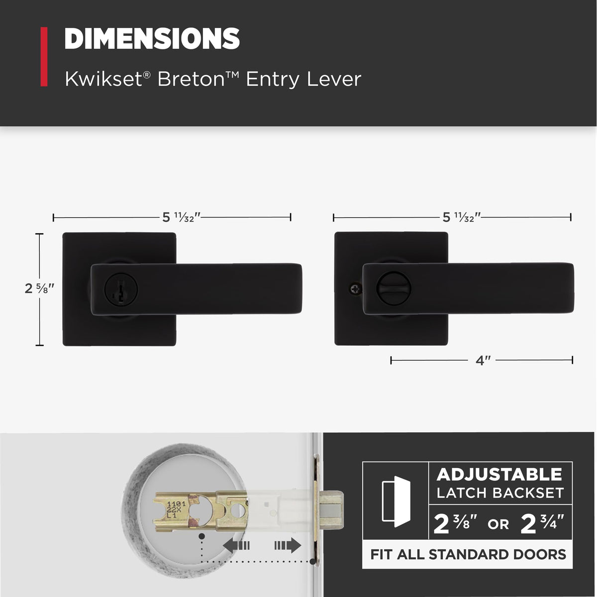 Kwikset Breton Microban protected hardware reduces surface contamination
