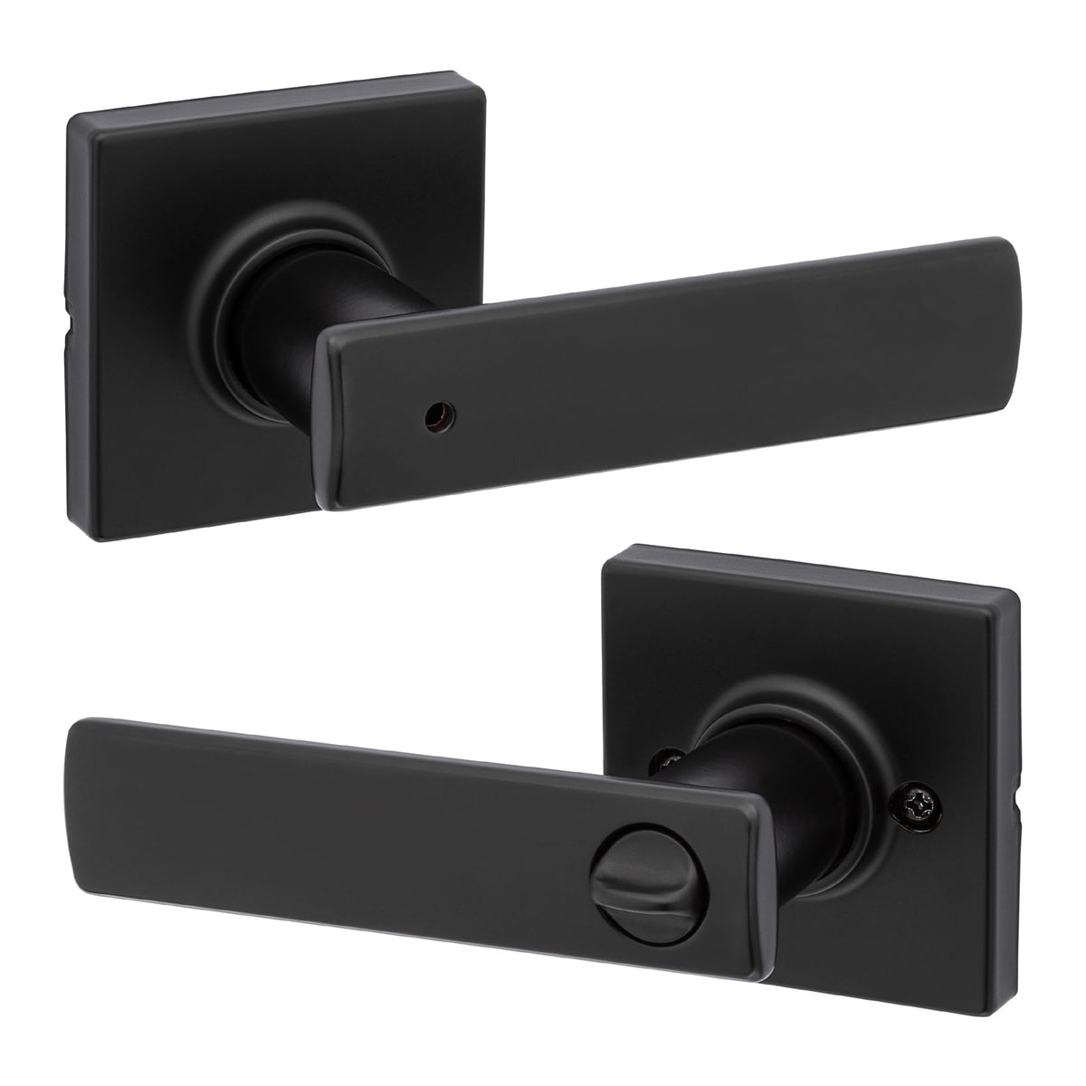 Kwikset Breton privacy lever close-up for bedroom privacy.