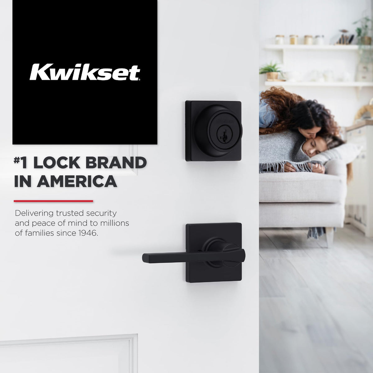 Matte black Casey finish adds contemporary style to living spaces