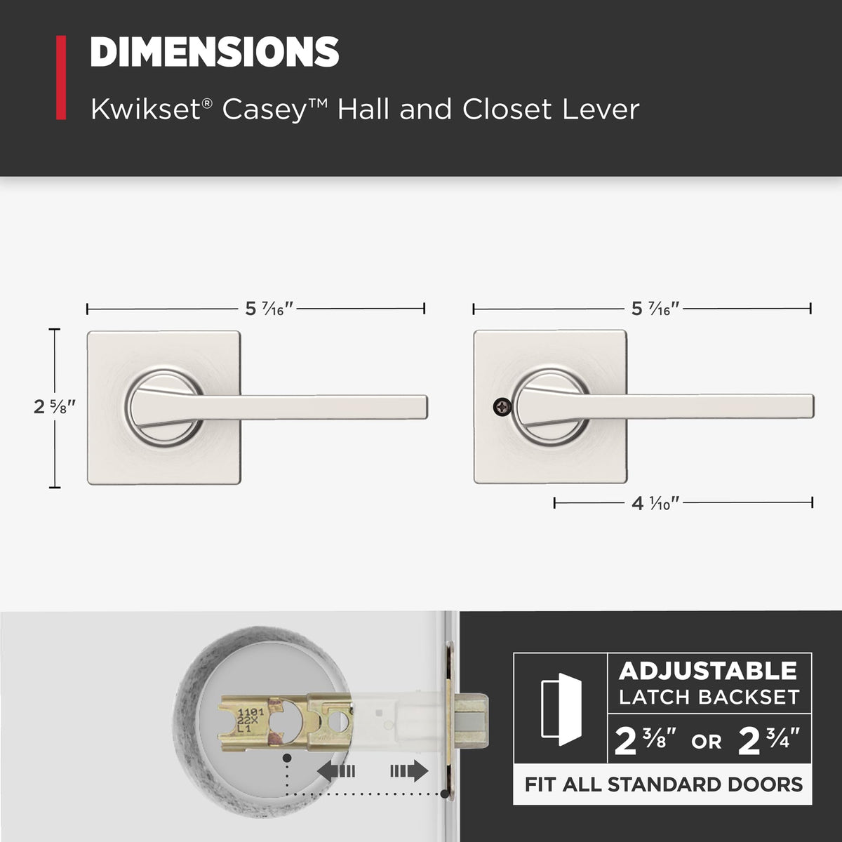 Door installation process for Kwikset Casey lever