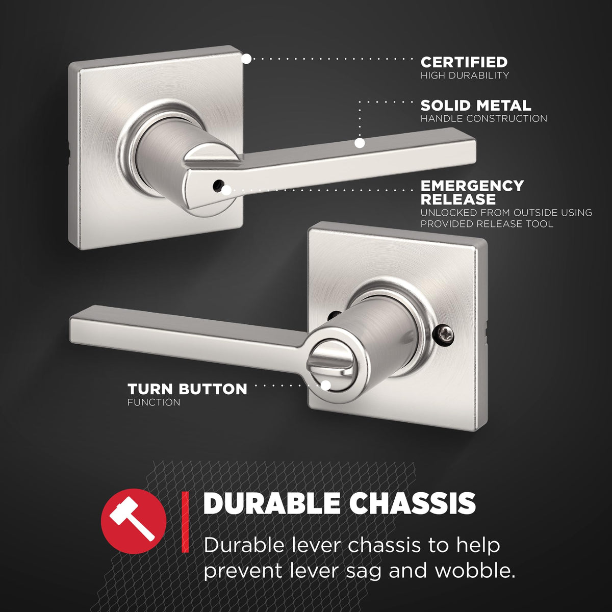 Kwikset Casey fits standard doors 1-3/8 to 1-3/4 inches thick.