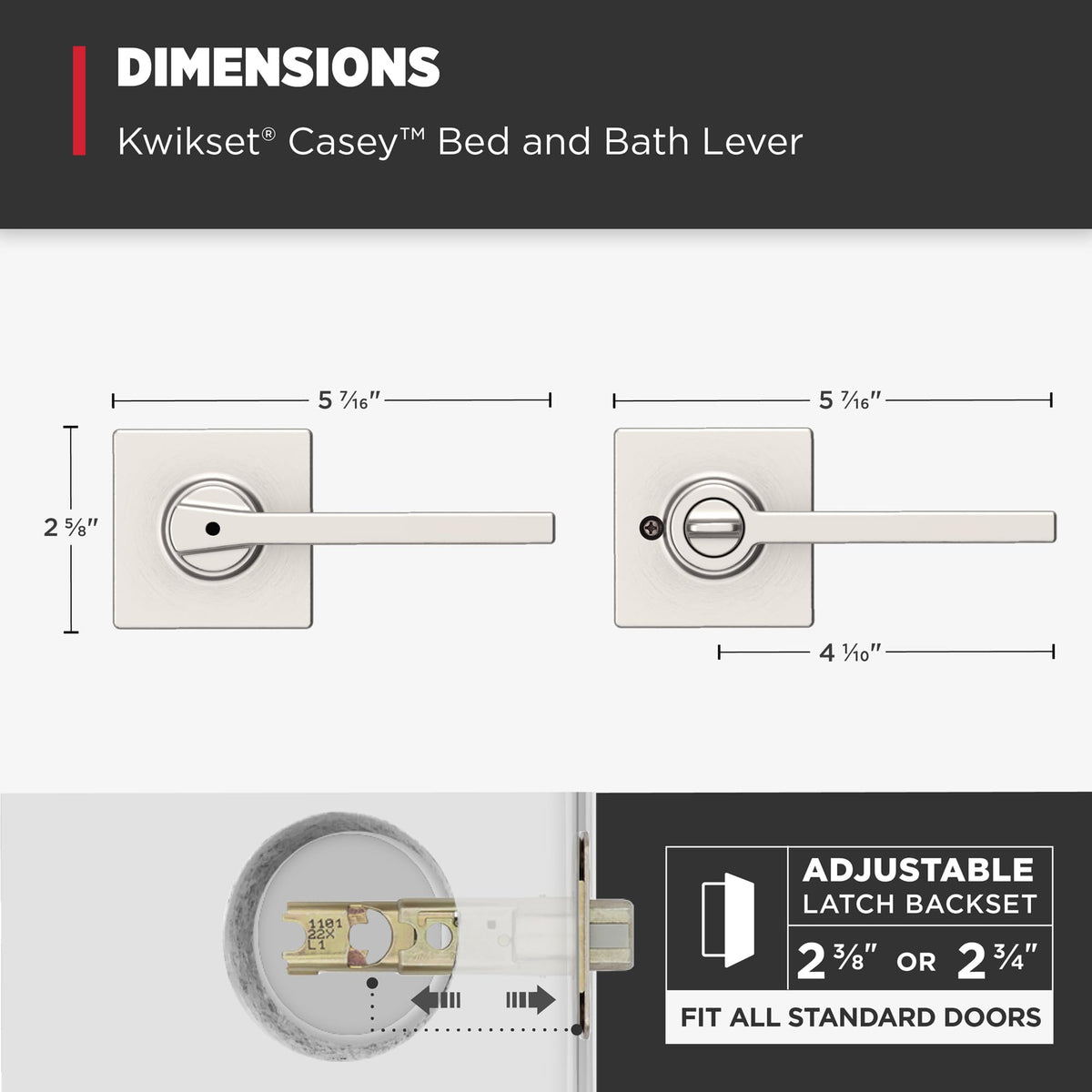 Kwikset Casey included privacy lever and mounting hardware in the box.