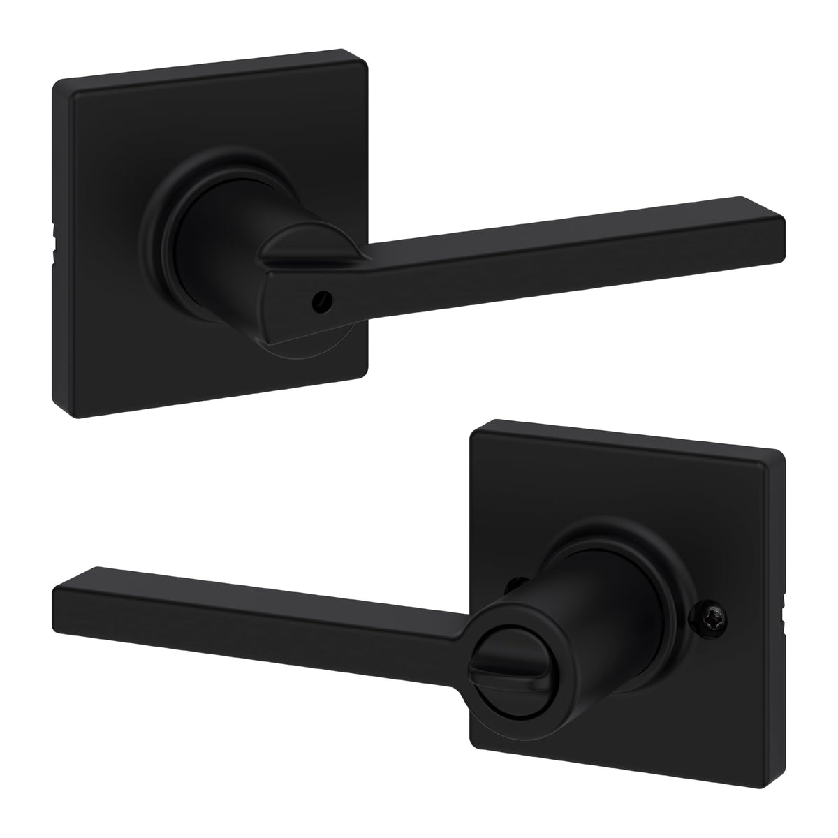 Kwikset Casey interior privacy lever for bedrooms and bathrooms.
