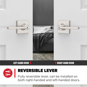 Kwikset Casey latch backset adjustable for 2-3/8 or 2-3/4 inches.