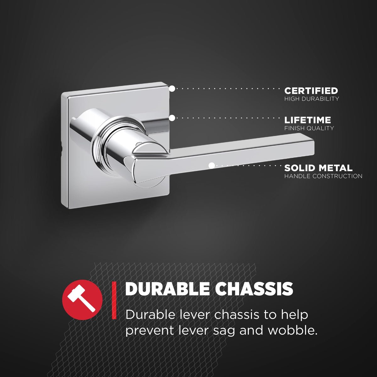 Kwikset Casey latch options with round and square fronts