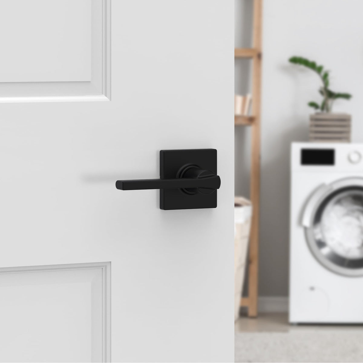 Casey lever for closet and hallway doors in matte black styling