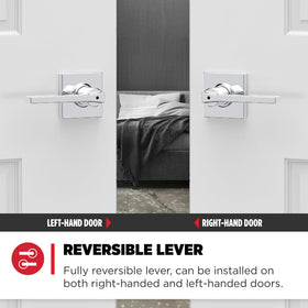 Kwikset Casey privacy lock button close-up demonstrates interior locking.