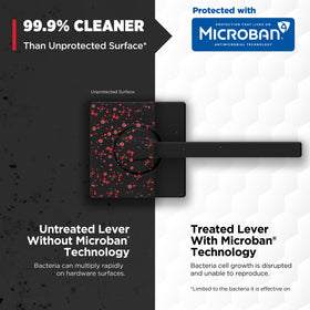 Kwikset Microban protection maintains cleaner surfaces on interior hardware