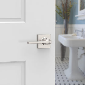 Kwikset Casey reversible lever installed for left- or right-handed doors.