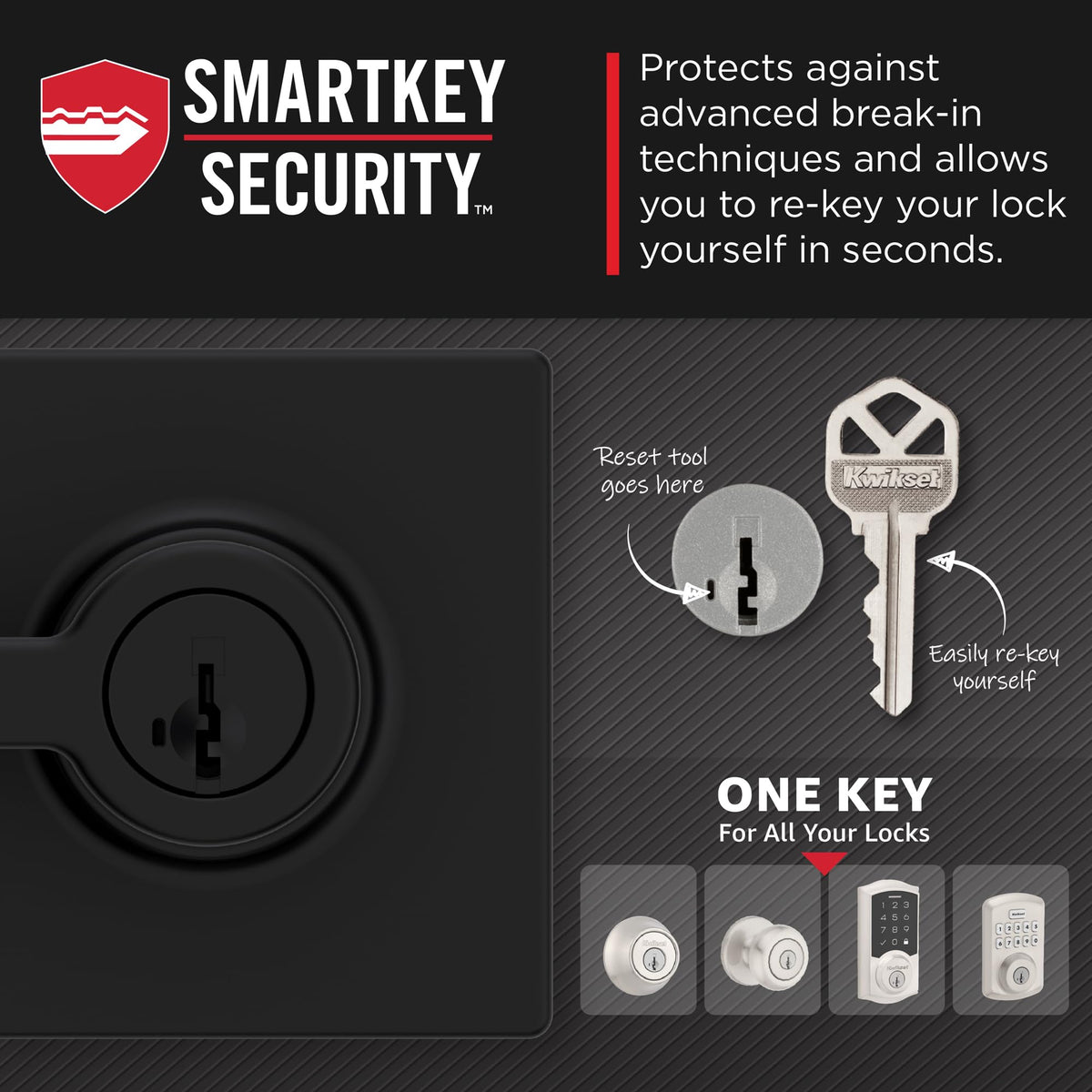 Kwikset Casey reversible lever for left- or right-handed doors
