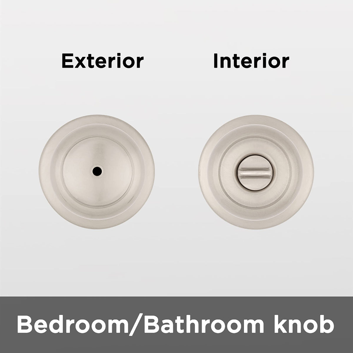 Kwikset Cove bathroom knob, easy DIY installation.