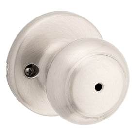 Kwikset Cove bedroom door knob with turn lock.