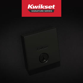 Kwikset Downtown keyed-entry front door deadbolt for secure access.
