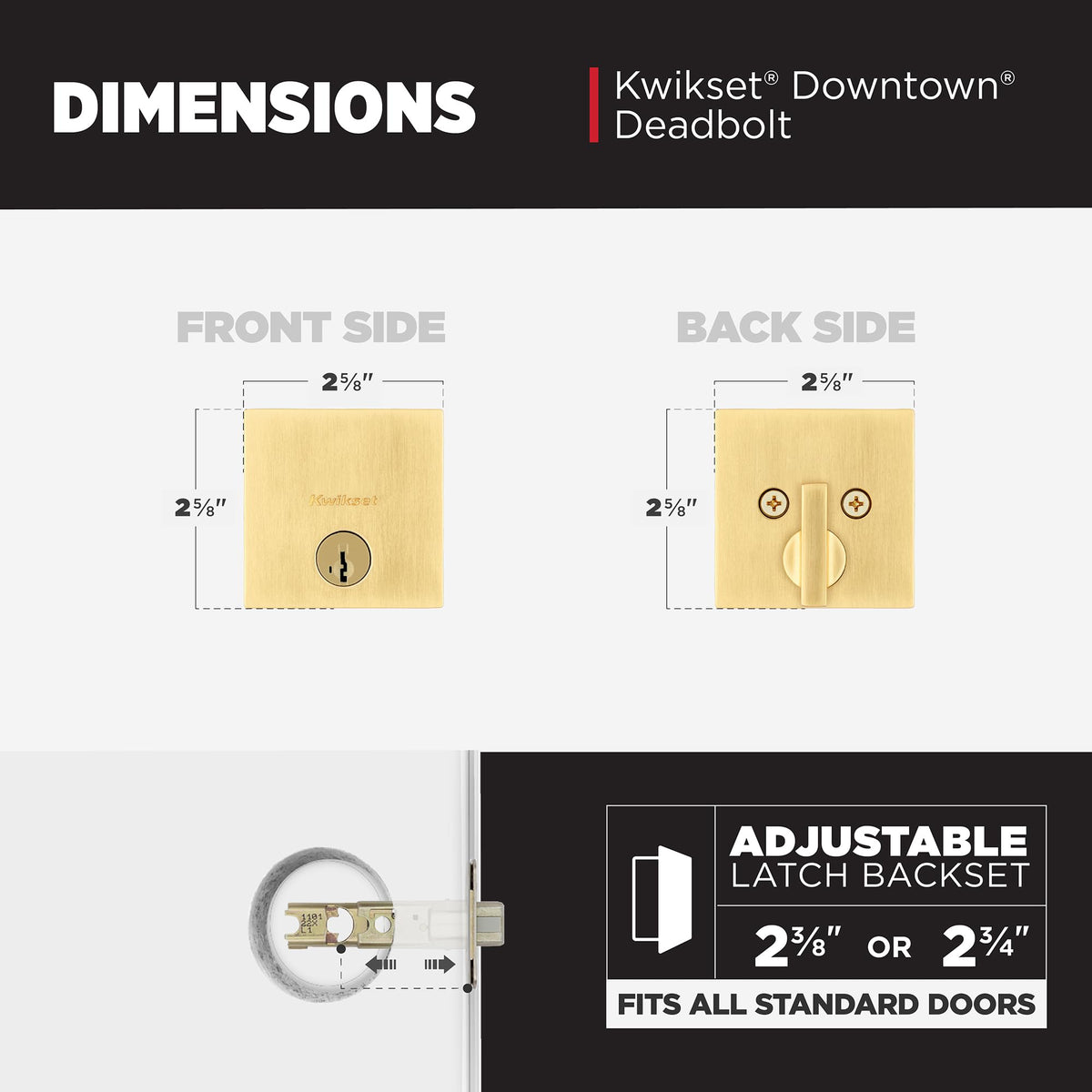 Kwikset Downtown deadbolt exterior keyed entry for trusted access.