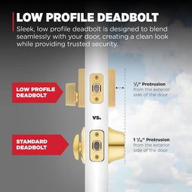 Kwikset Downtown deadbolt with Microban protection for cleaner hardware.