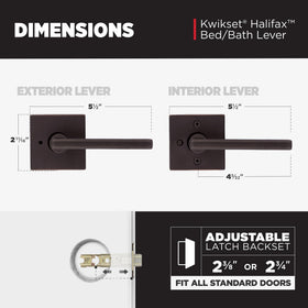 Kwikset Halifax adjustable latch fits standard interior doors.