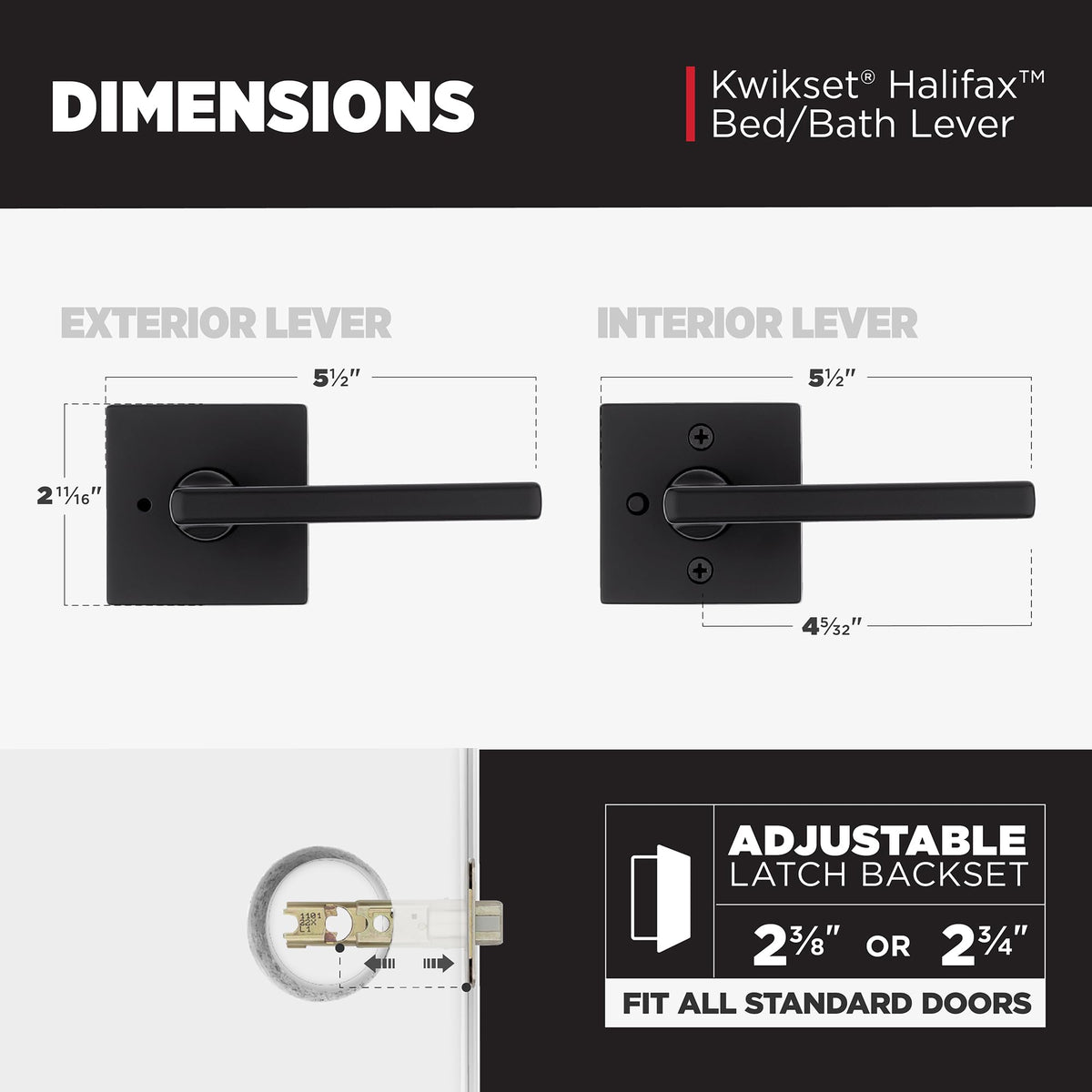 Kwikset Halifax Microban protection keeps hardware cleaner between cleanings.