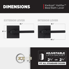 Kwikset Halifax Microban protection keeps hardware cleaner between cleanings.