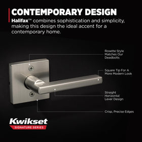 Kwikset Halifax double-door application demonstrates simple pull use for closets.