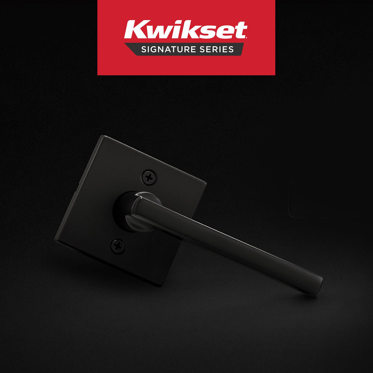 Kwikset Halifax dummy lever on closet door showing contemporary design