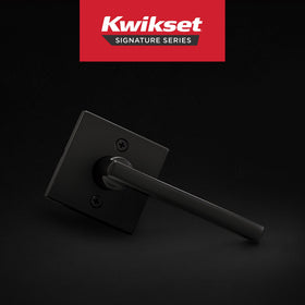 Kwikset Halifax dummy lever on closet door showing contemporary design