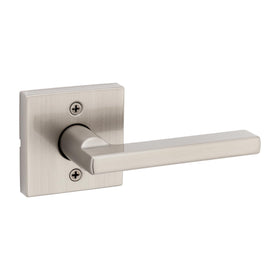 Kwikset Halifax dummy lever satin nickel for interior doors, easy pulls.