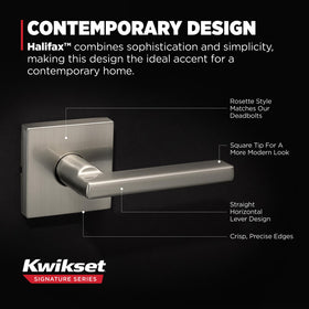 Easy install reversible lever on Kwikset Halifax for left or right doors