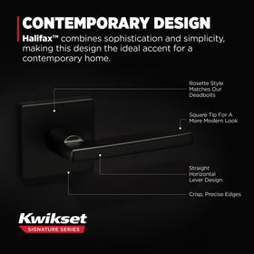 Kwikset Halifax easy install lever, reversible for left or right doors.