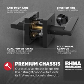 Kwikset Halifax emergency unlock tool included for exterior access in privacy mode.