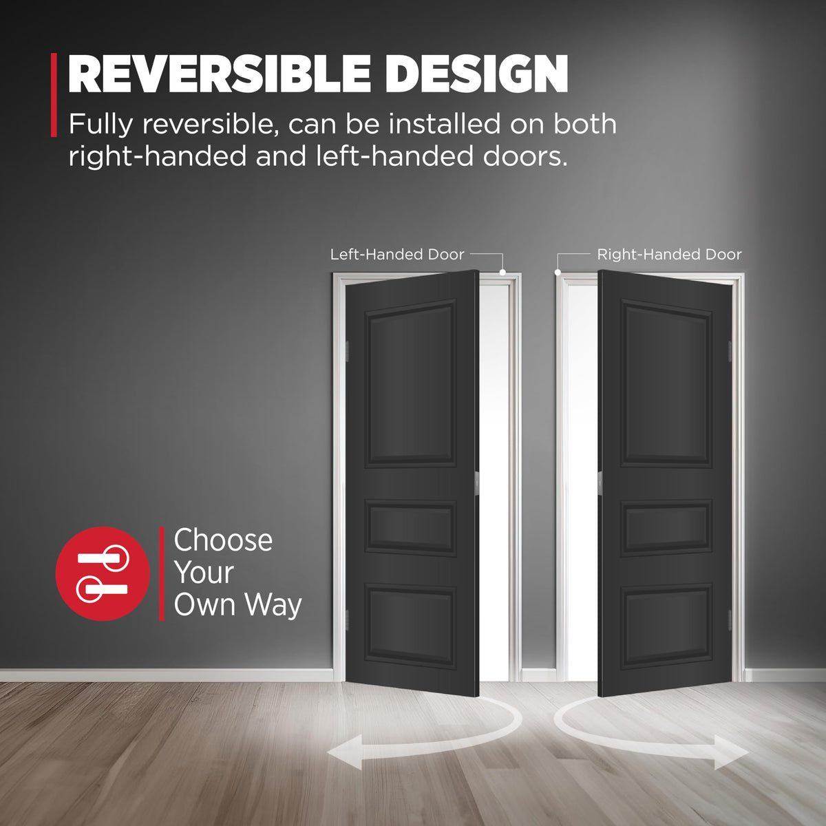 Kwikset Halifax hardware and latch ready for installation