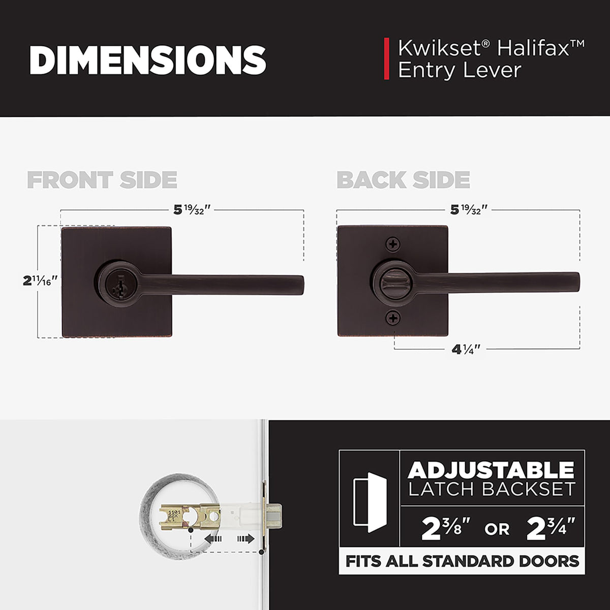 Kwikset Halifax Microban protection keeps hardware cleaner on contact.