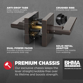 Kwikset Halifax Microban protection helps surfaces stay cleaner between wipe-downs.
