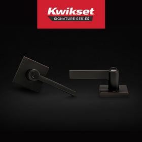 Kwikset Halifax never sag lever showing durable, wobble-free design.