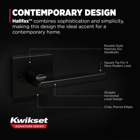 Kwikset Halifax privacy push button lock with interior release feature.