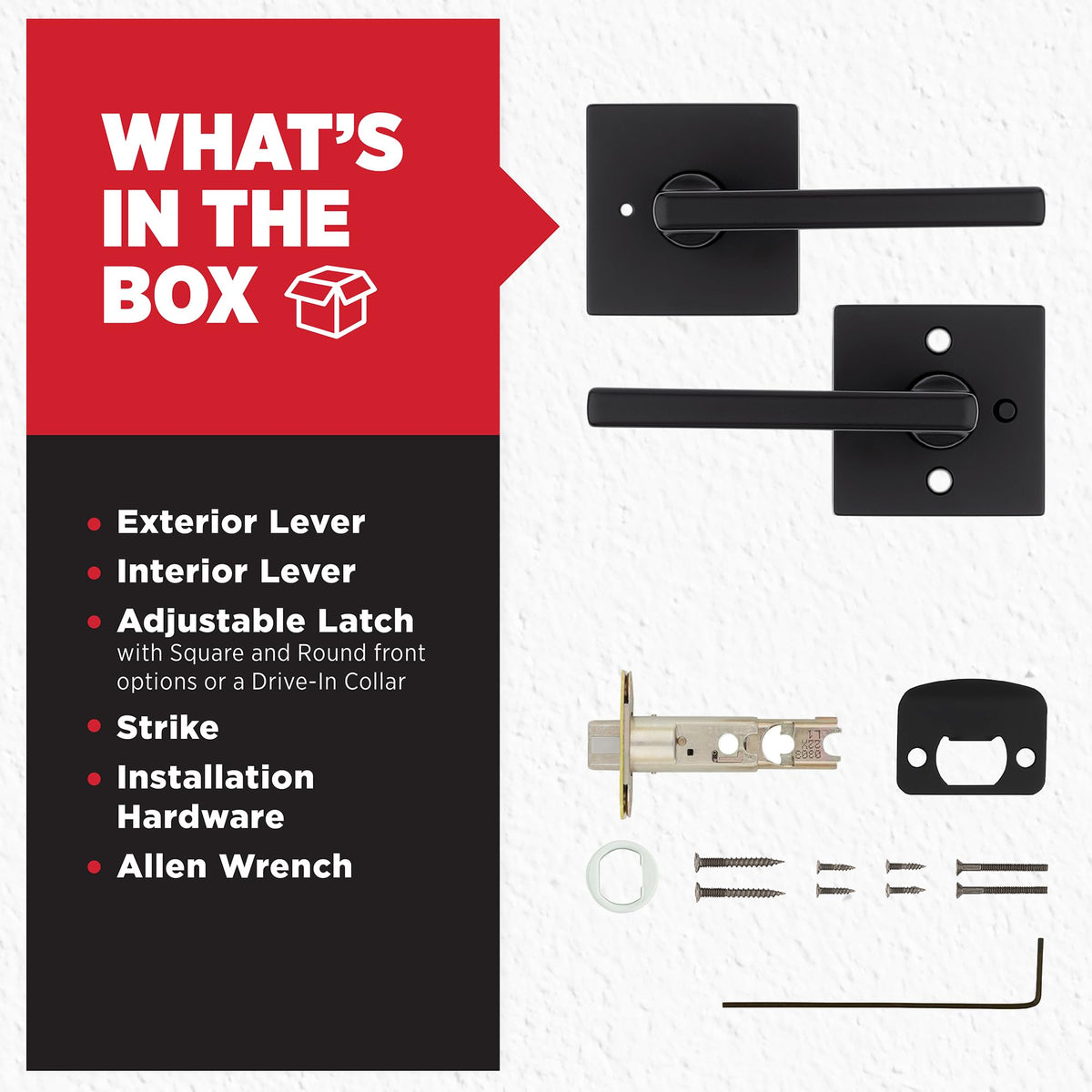 Kwikset Halifax reversible handle for left- or right-handed doors.