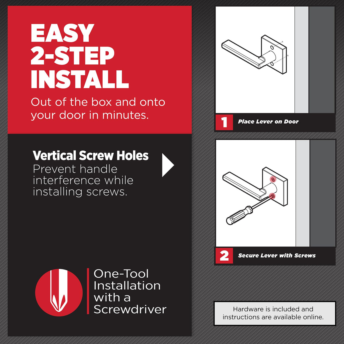 Kwikset Halifax reversible install diagram highlights left-right compatibility.