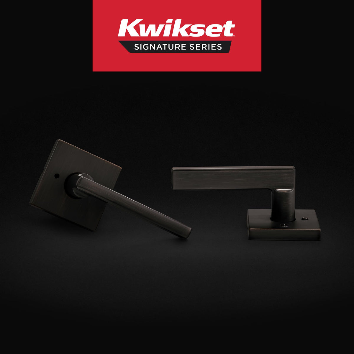 Kwikset Halifax reversible lever suitable for left- or right-handed doors.