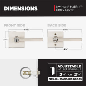 Kwikset Halifax satin nickel finish adds modern style and durability.