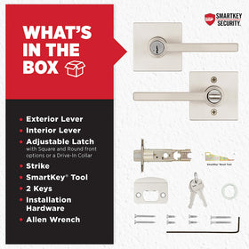 Kwikset Halifax SmartKey tool included for quick rekeying and security.