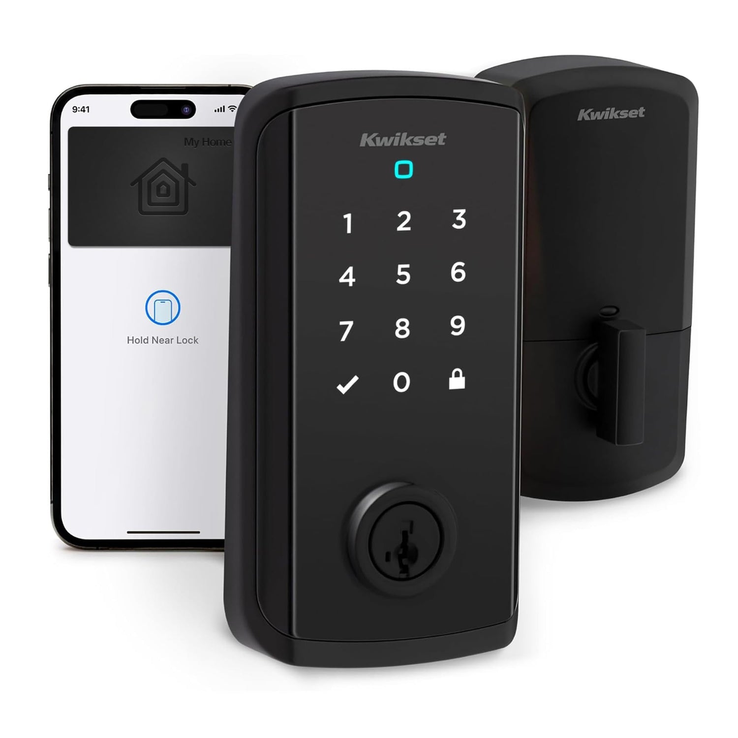 Kwikset Halo Select Plus touchscreen unlocks with a tap for quick access.