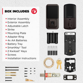 Kwikset Halo Venetian Bronze finish adds upscale exterior look.