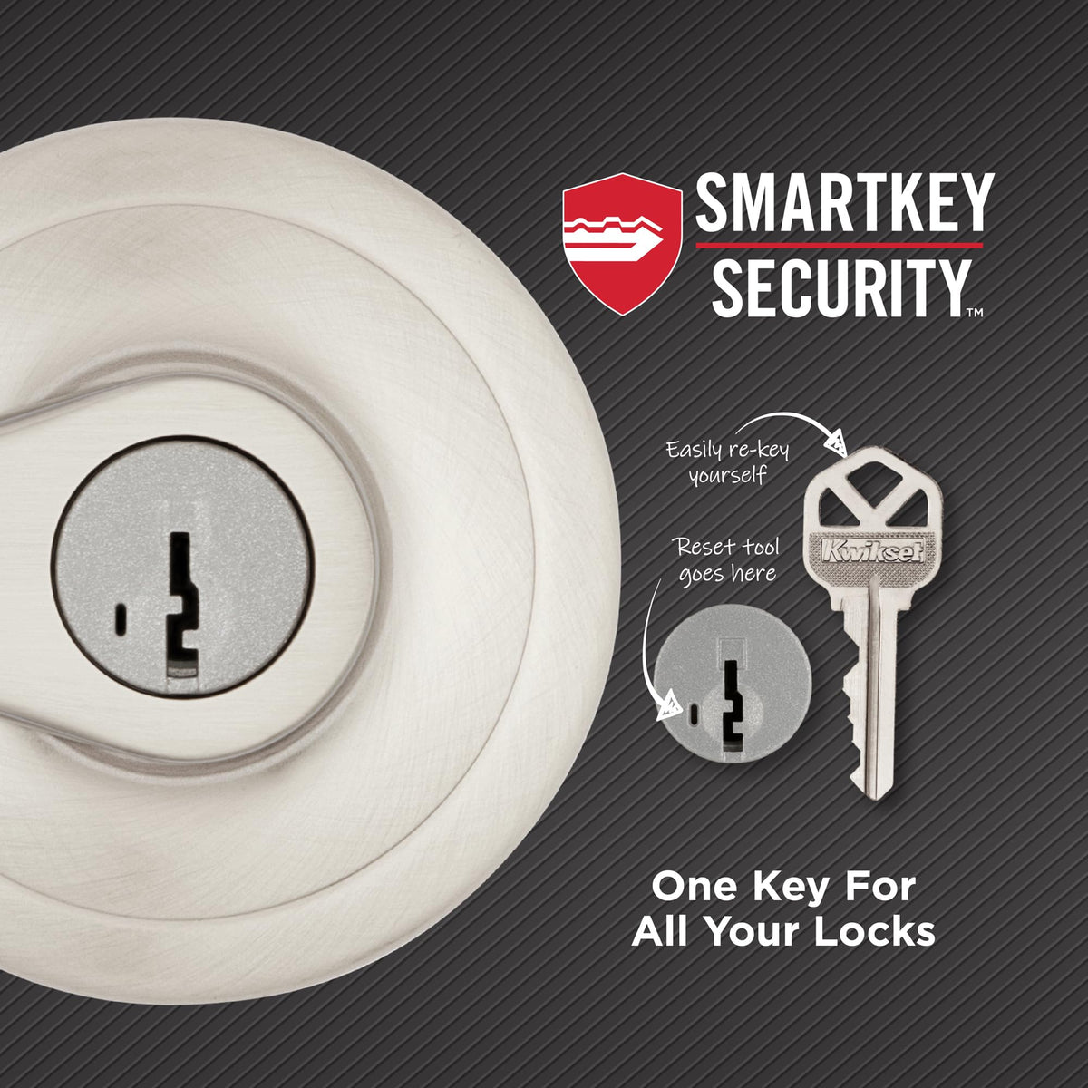 Kwikset Henley adjustable latch ensures proper fit on standard doors
